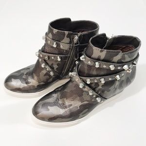 linea paolo fallon studded wedge sneaker